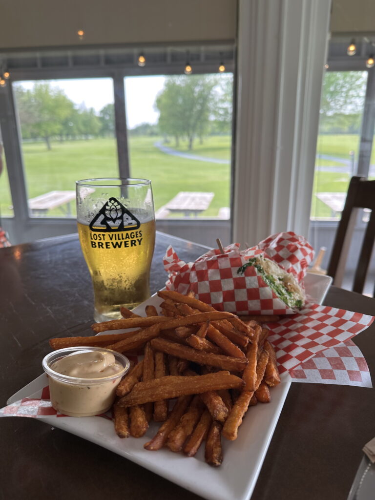 Wrap served with a cold beer